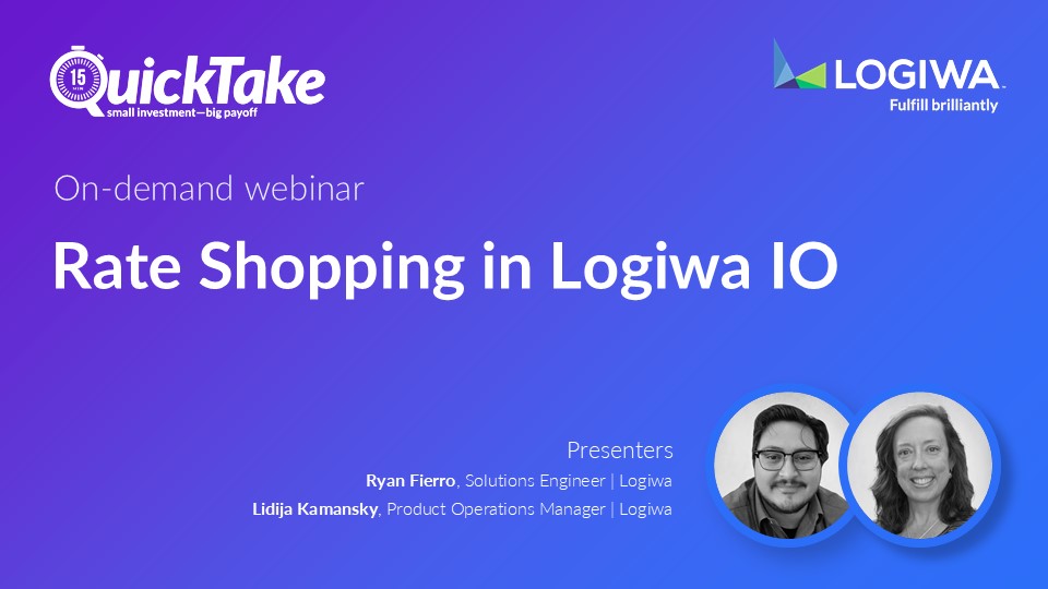 Rate shopping with Logiwa IO Rate shopping with Logiwa IO